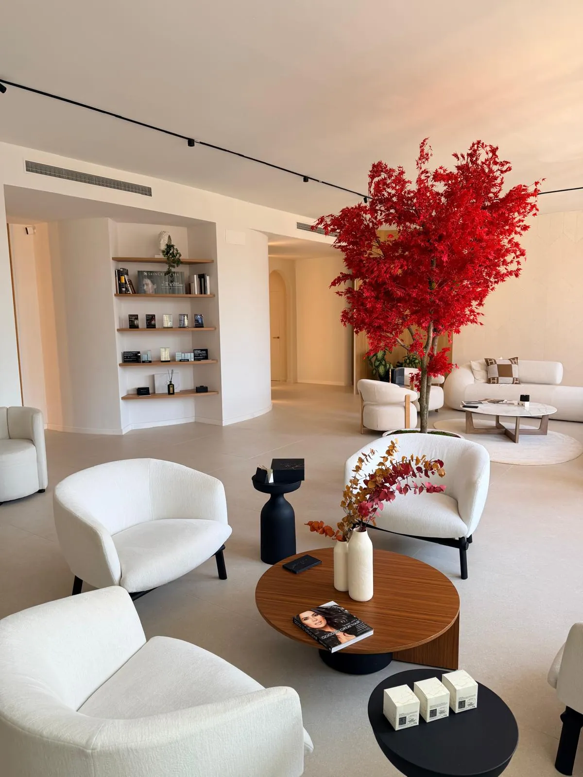 Armchairs in the KinAura lounge, Milan